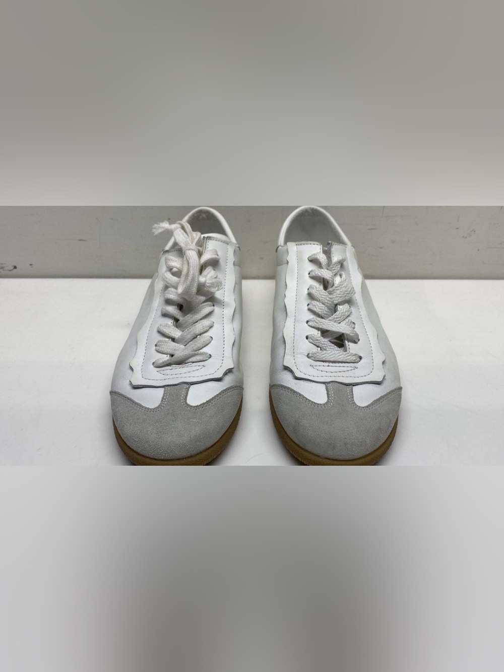 Maison Martin Margiela White and Gray Women's Leather Sneakers